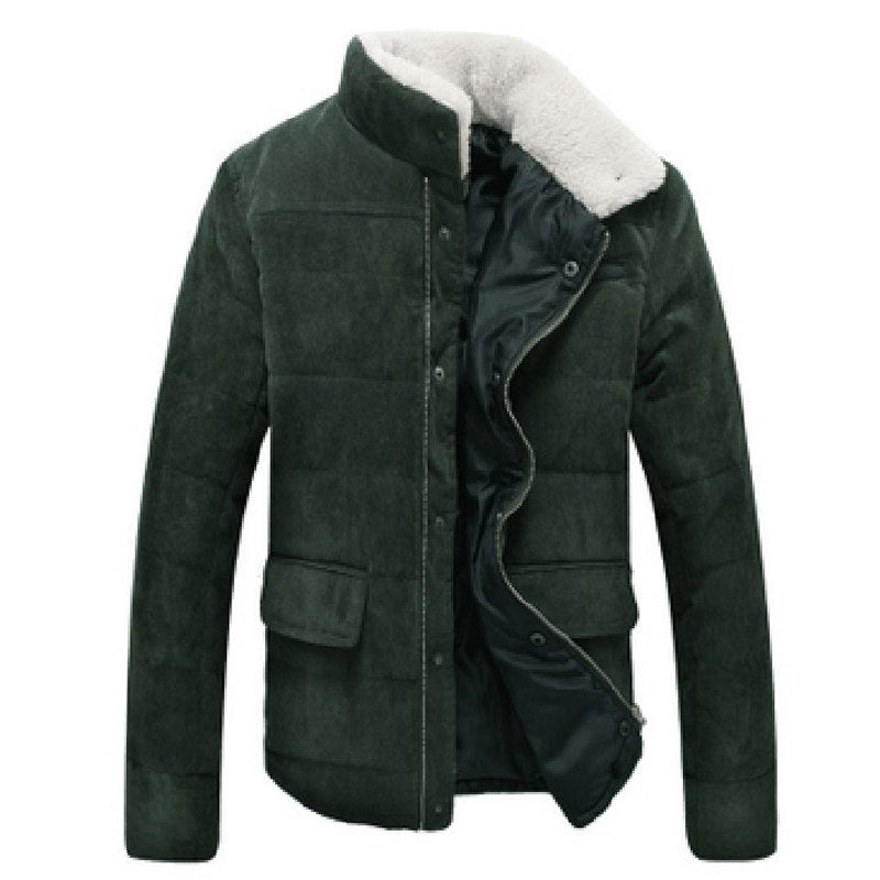 Autumn & Winter Men's Stand Fur Collar Slim Fif Fashional Jacket Four Color New Arrival Solid Soft Man Jacket CJD