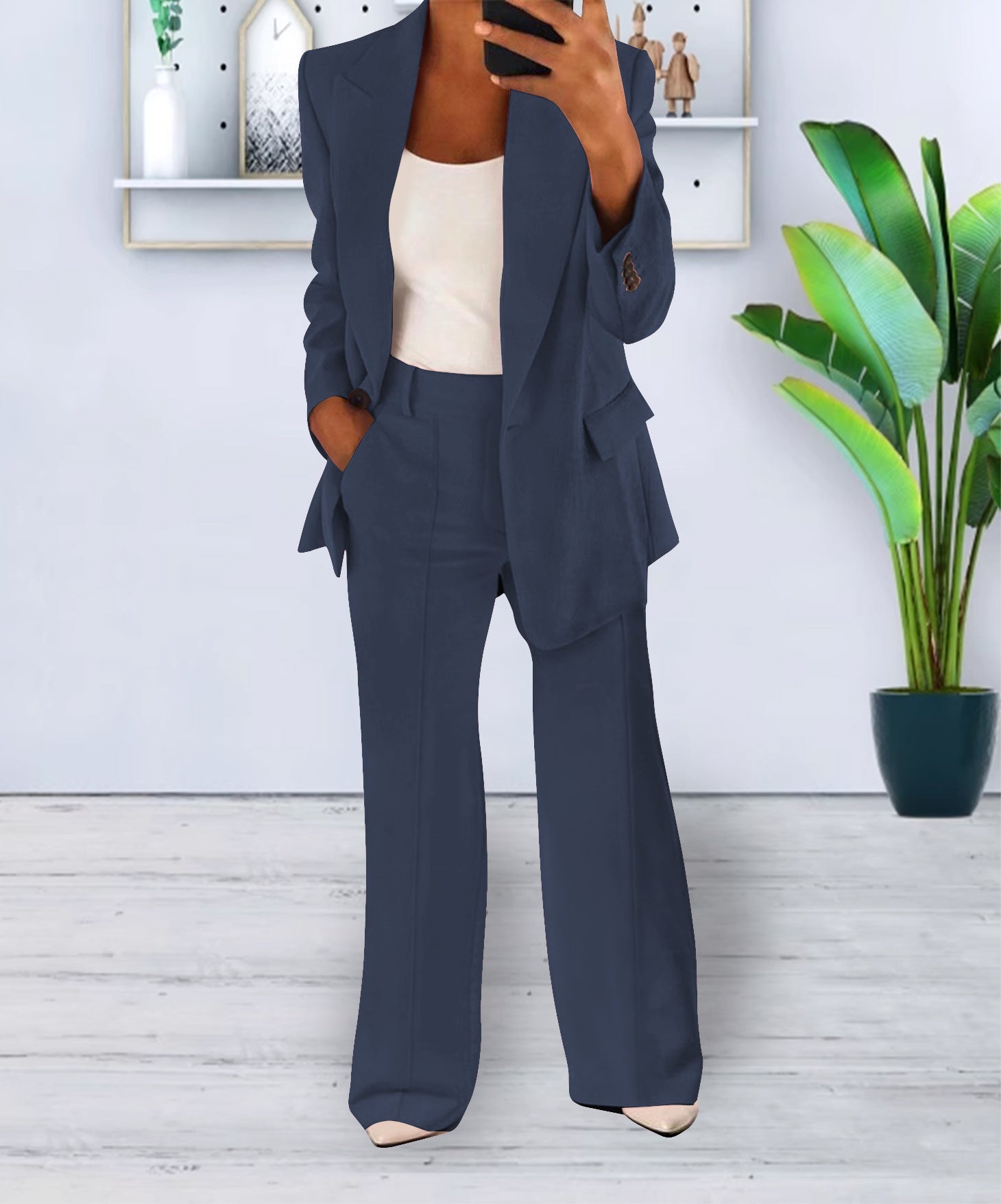 Women's Casual Blazer Suit  Two Piece Business Office Wear Set Fit Jacket And Pants NorixaFashion.com