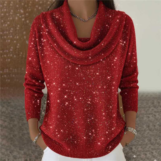 Women Soft-Shine Relaxed Round Neck Knit Sweater LadyShow.Store