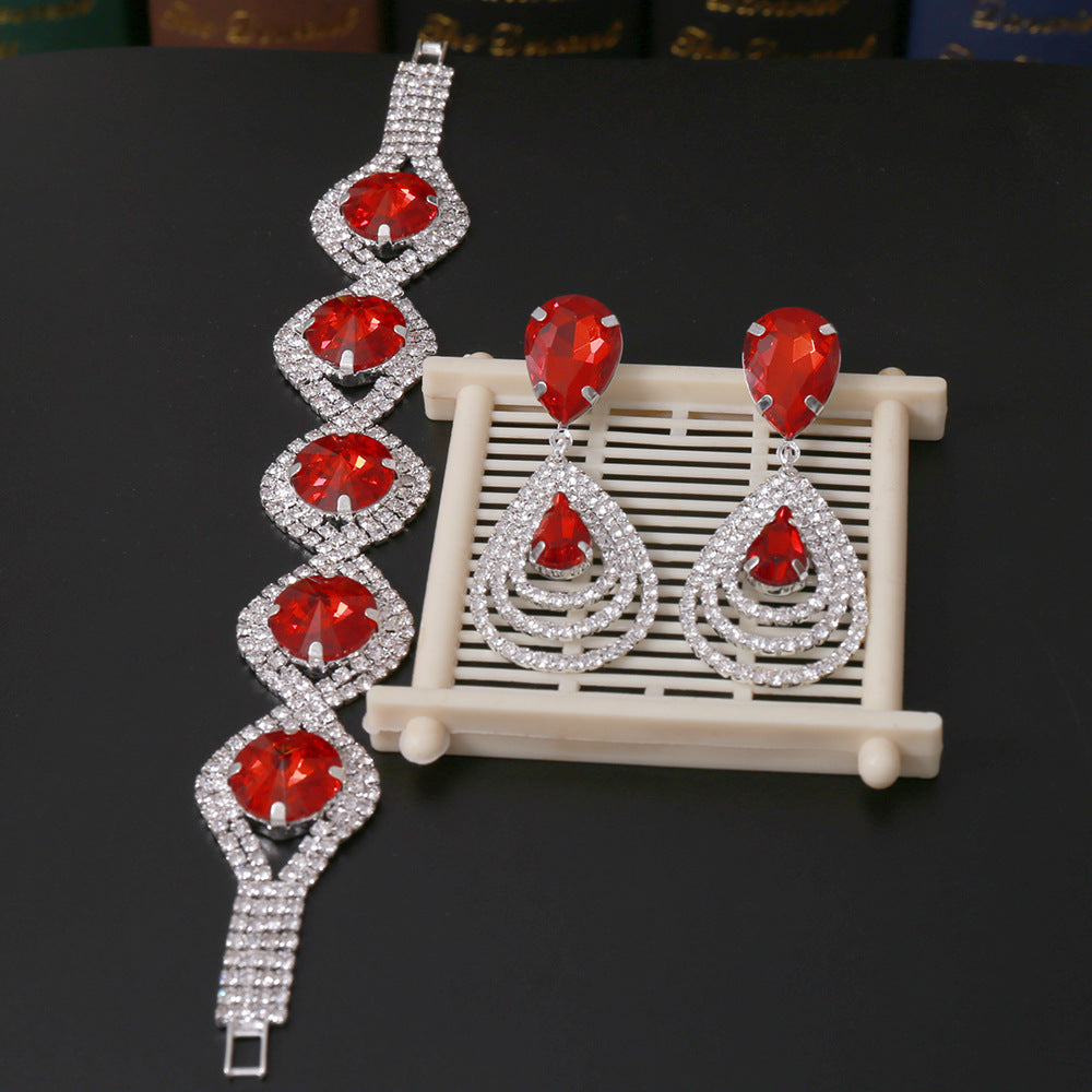 Bridal bracelet earring set