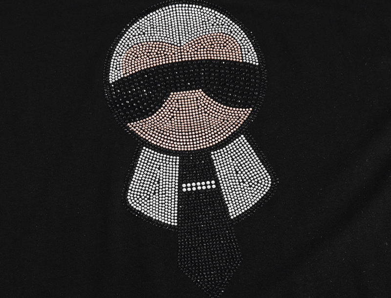 Plus Size Women's Rhinestone Character T-Shirt Fashion Pi-Mart