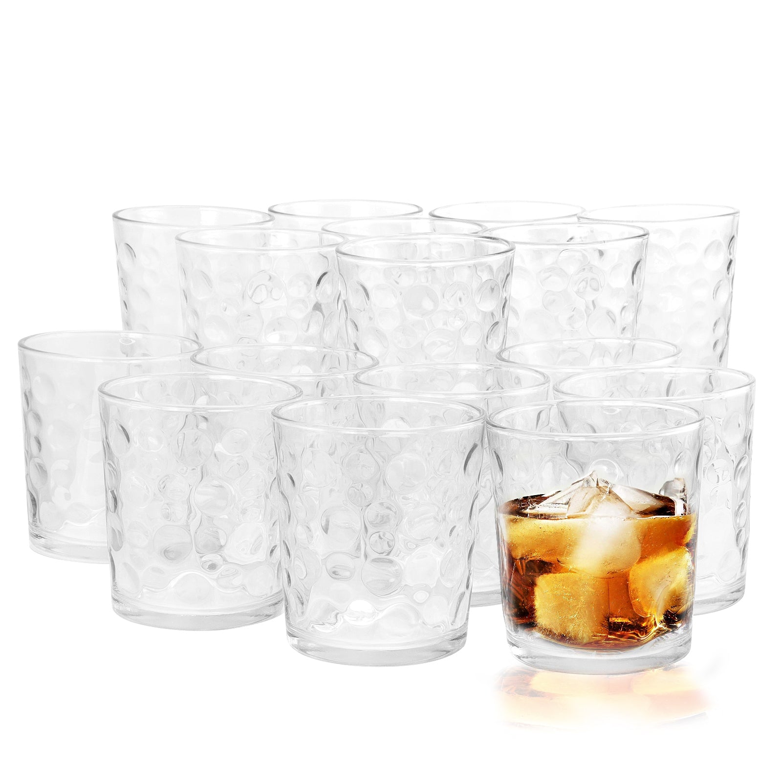 Gibson Home Great Foundations 16 Piece Tumbler and Double Old Fashioned Glass Set in Bubble Pattern LuxuryLifeWay Online Store