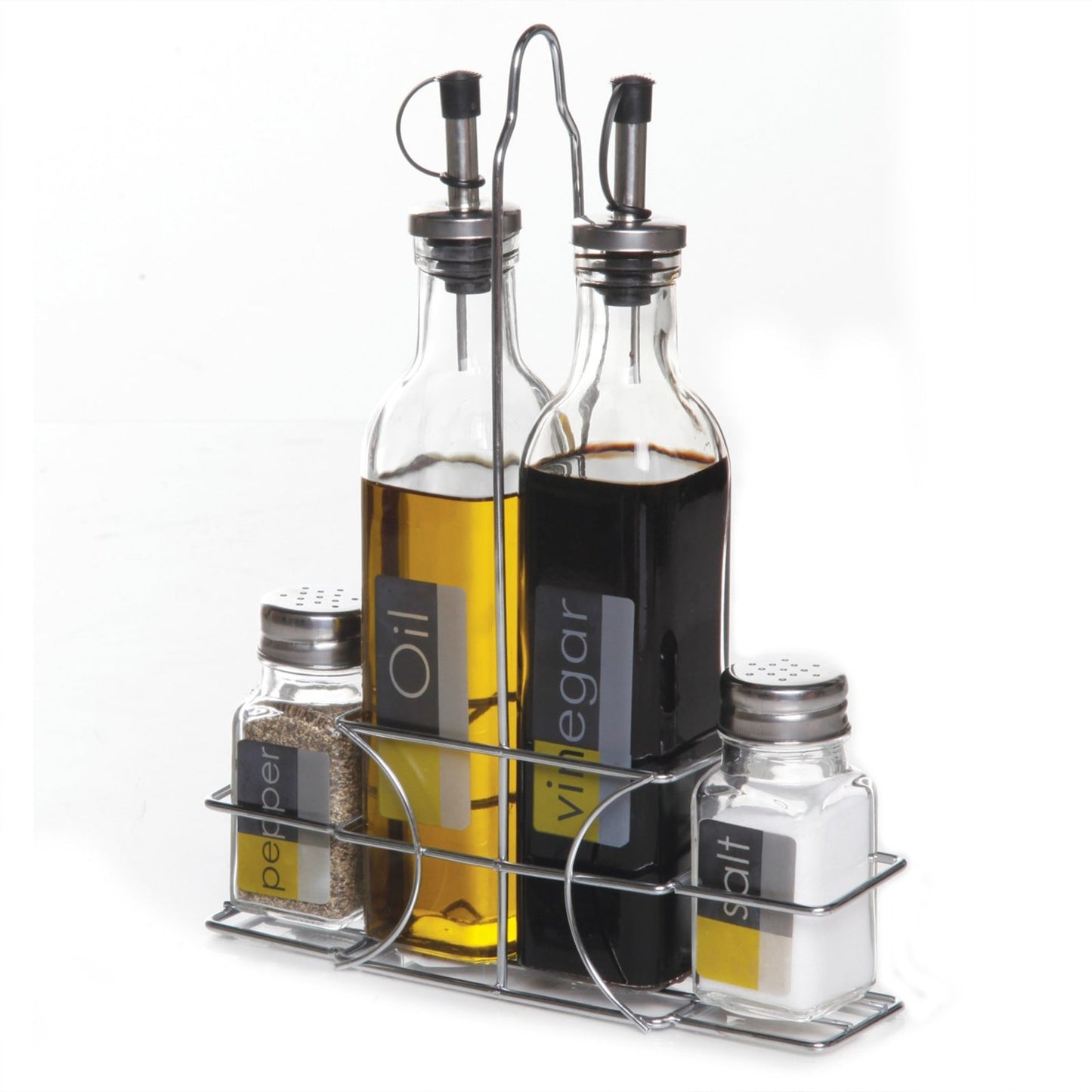 General Store 4-Piece Condiment Set with Wire Caddy LuxuryLifeWay Online Store
