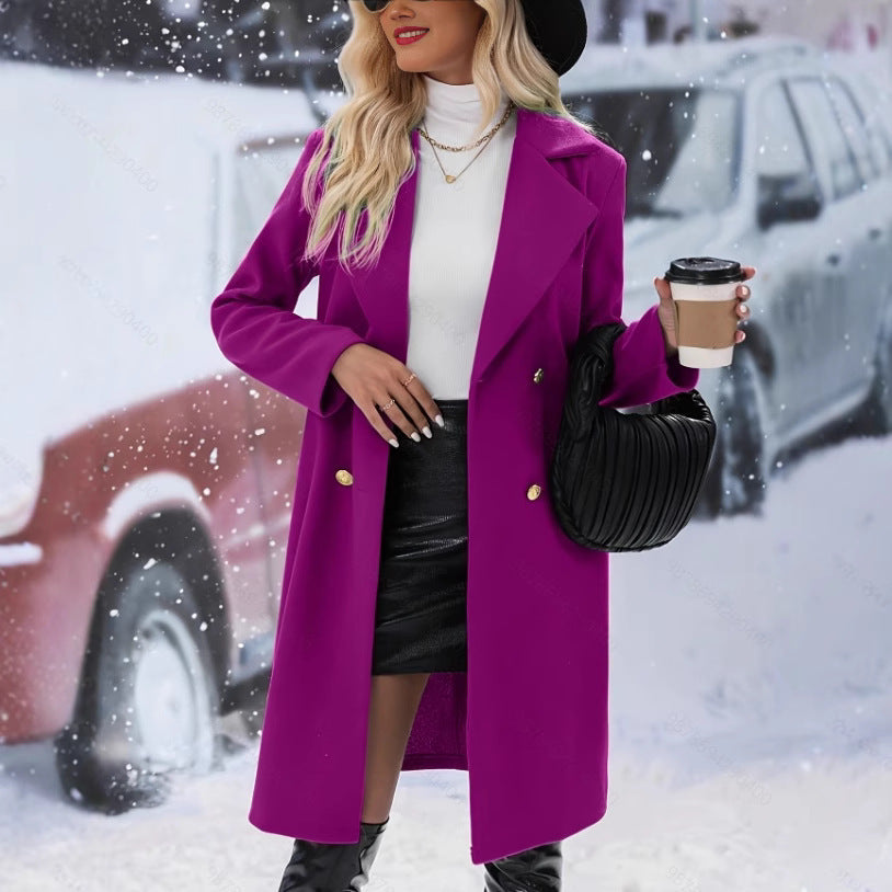 European And American Lapel Woolen Coat Women's Clothing Best YouTube Store