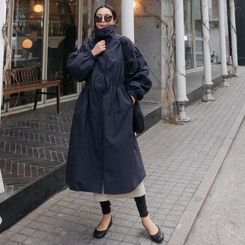 Mid-Length Loose Thin Windbreaker Jacket for Women Pi-Mart