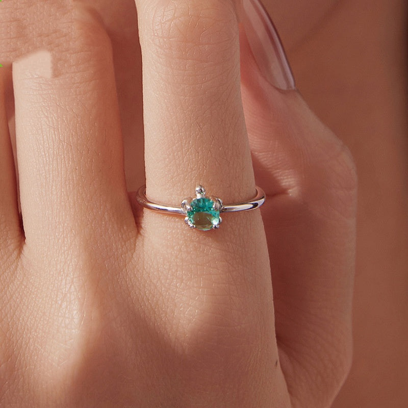 S925 Sterling Silver Turtle Ear Stud And Ring LadyShow.Store