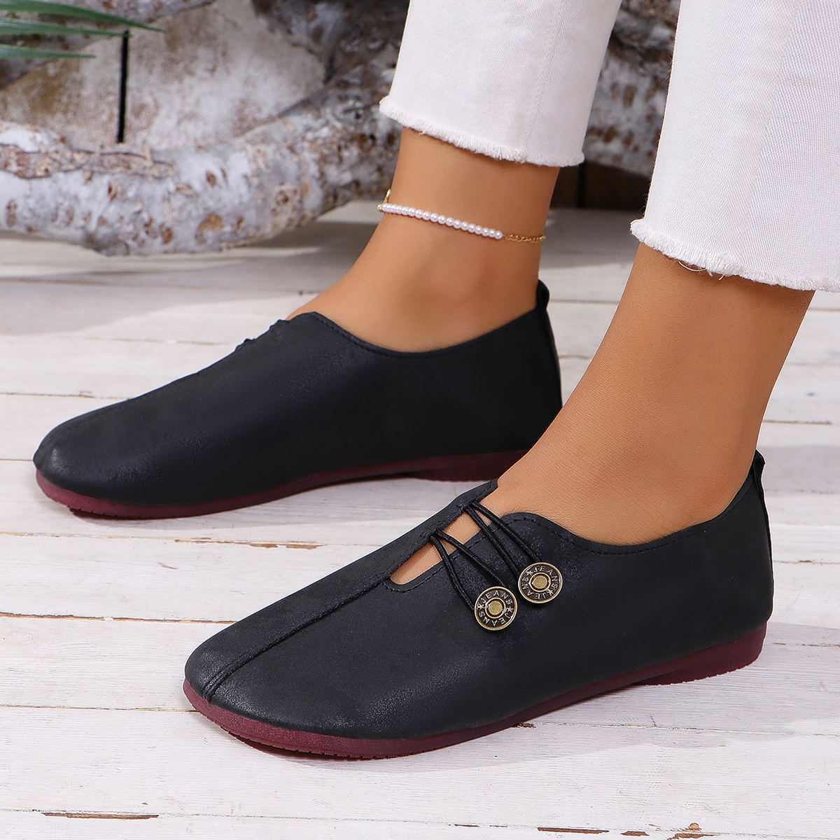 Ins Square Toe Slip-on Sandals Summer Fashion Soft Flat Shoes For Women CJD