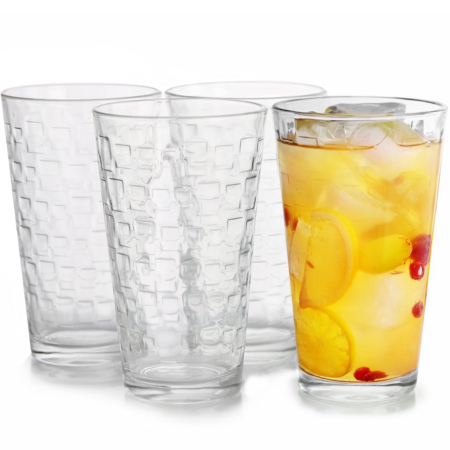 Gibson Home Great Foundations 4-Piece 16 oz. Tumbler Set, Square Pattern LuxuryLifeWay Online Store