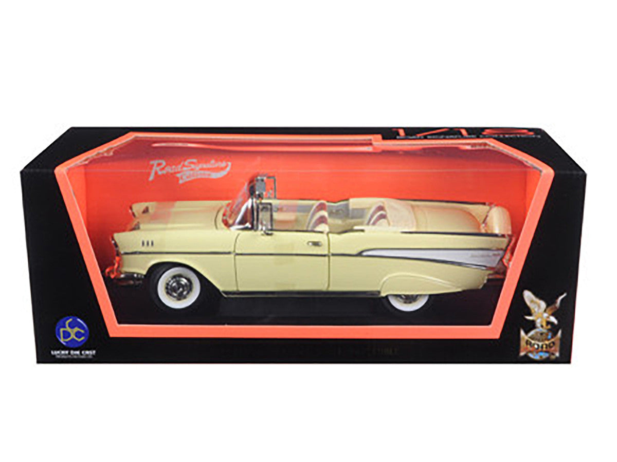 1957 Chevrolet Bel Air Convertible Cream 1/18 Diecast Model Car by Road Signature LuxuryLifeWay Online Store
