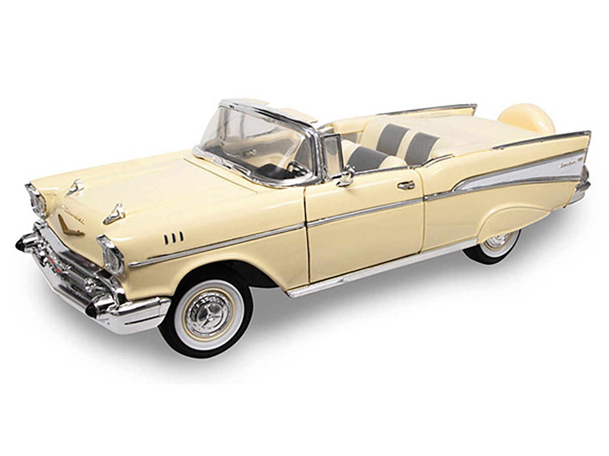 1957 Chevrolet Bel Air Convertible Cream 1/18 Diecast Model Car by Road Signature LuxuryLifeWay Online Store