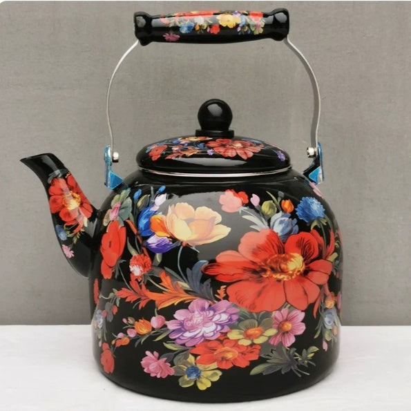 Enamel Large Water Kettle Milk Tea Pot PearlNestDecor.com
