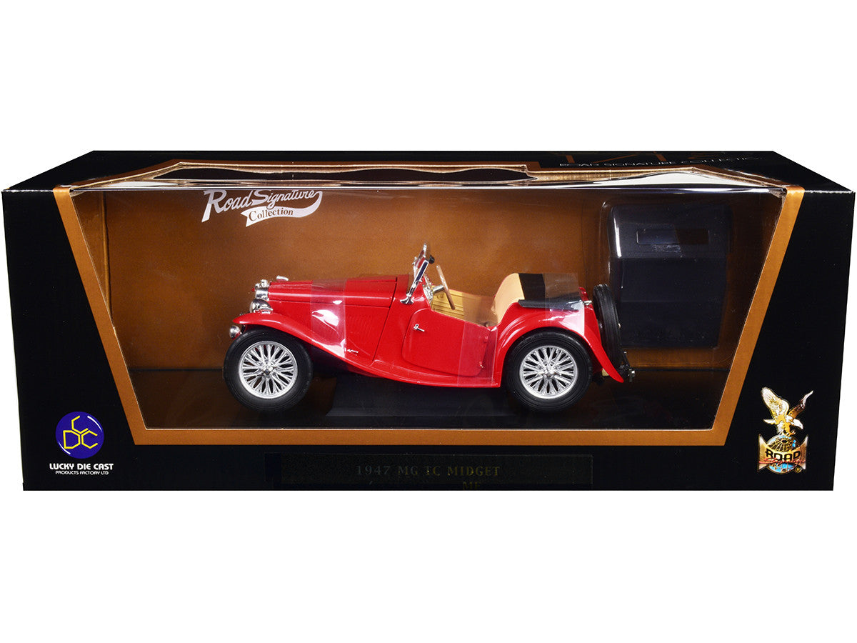 1947 MG TC Midget Red 1/18 Diecast Model Car by Road Signature LuxuryLifeWay Online Store