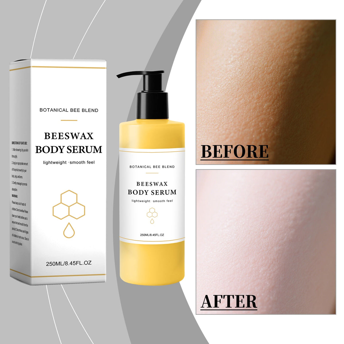 Mild, Moisturizing, Soft And Refreshing Skin Texture, Easy To Apply To The Whole Body, Daily Skin Care, Beeswax Body Essence, 250ml, 1 Box Tri Light Beauty