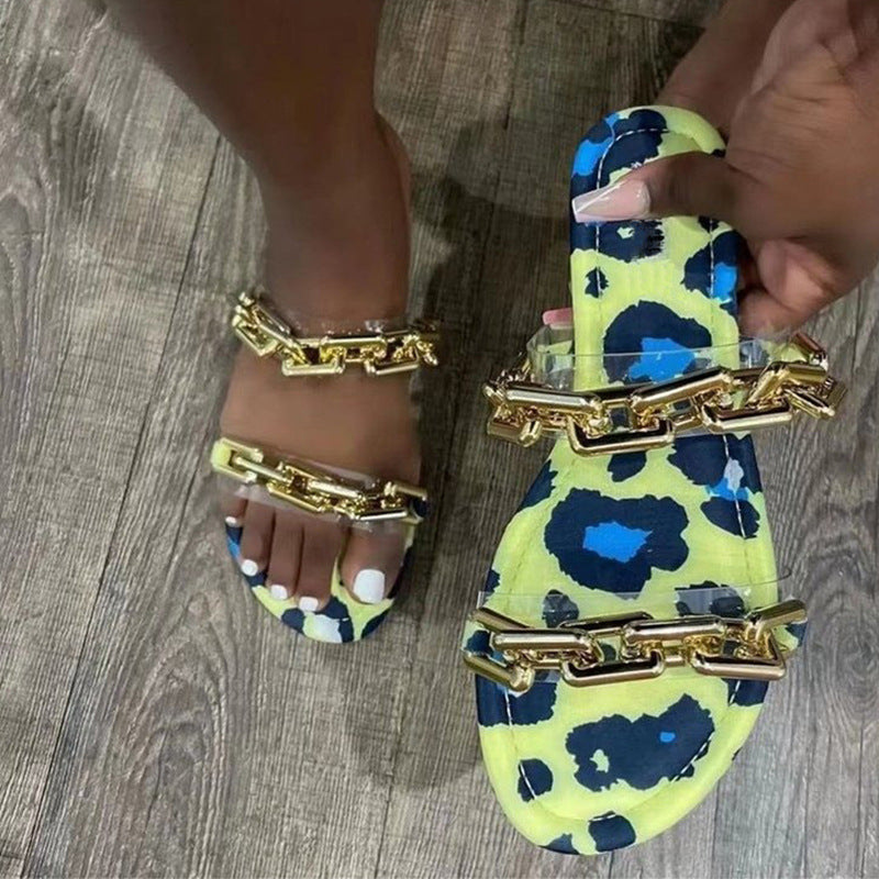 Flip Flop Summer New Chain Buckle Beach Women's Sandals LadyShow.Store