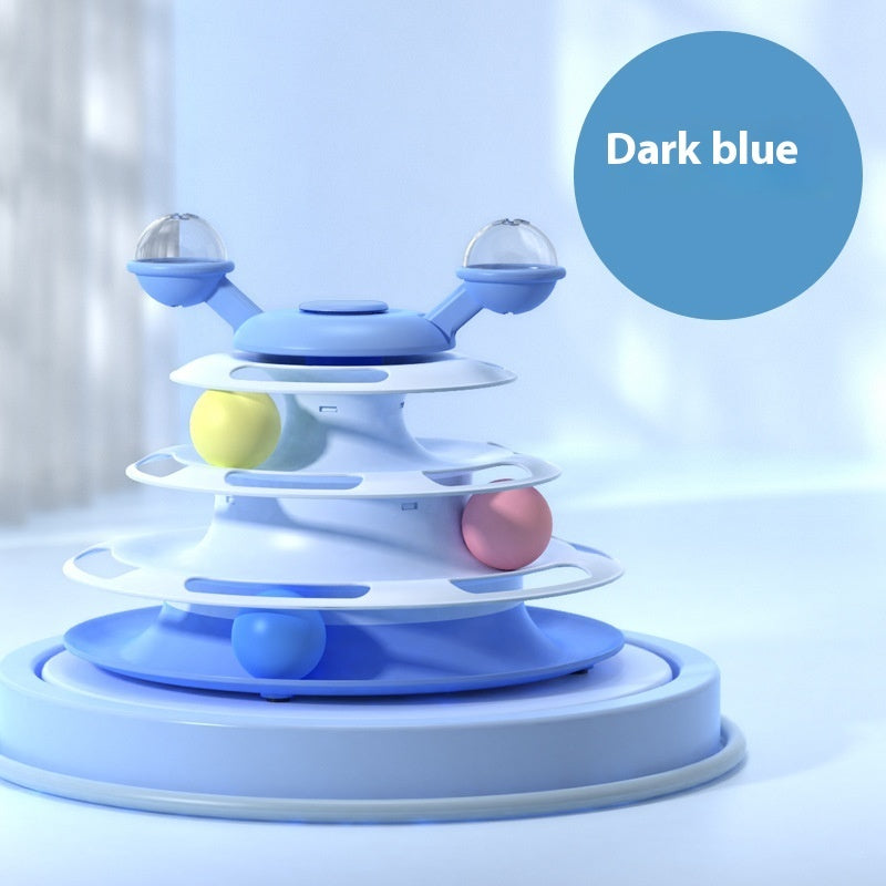 4 Levels Cat Toy Tower Turntable Roller Balls Toys Interactive Intelligence Pets Toys Training Track Puzzle Funny Games Accessories Pet Products Pets Fashion