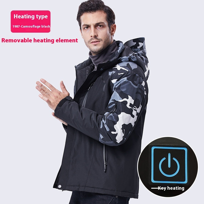 Outdoor Camouflage Heating Shell Jacket Smart USB Heating Cotton-padded Clothes Best YouTube Store