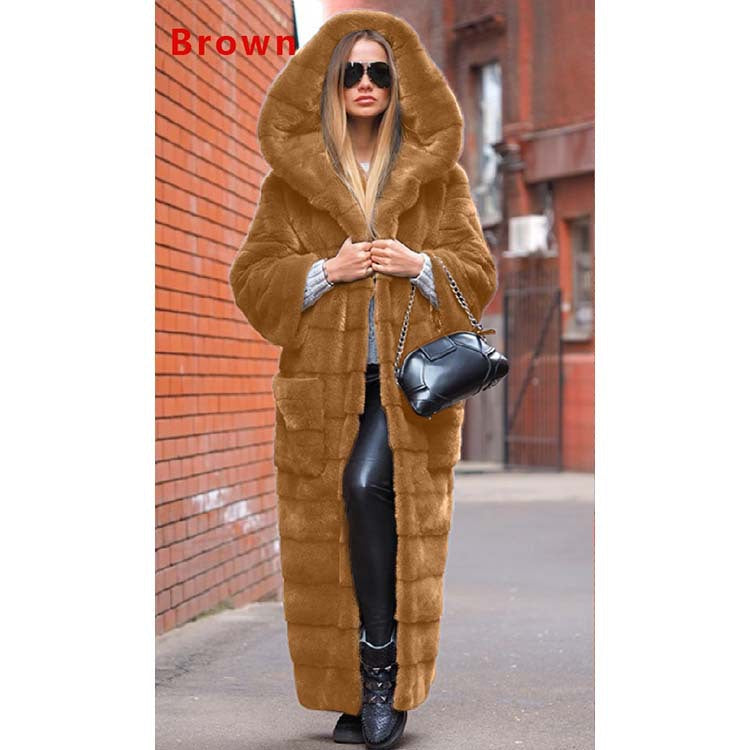 Fashionable Thickened Long Plush Women's Coat NorixaFashion.com