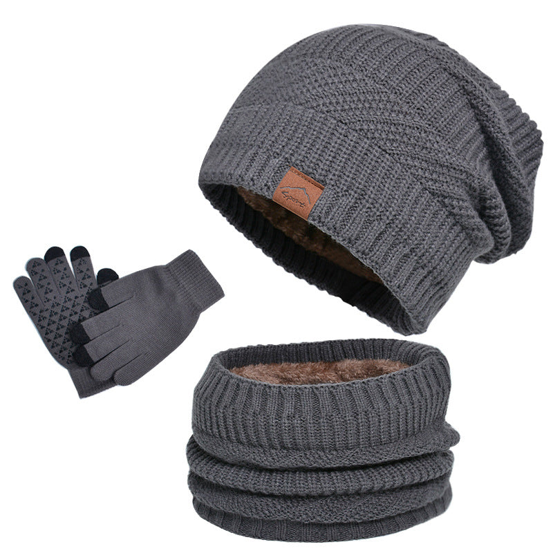 Winter Fleece-lined Warm Hat Scarf Gloves Three-piece Set LadyShow.Store