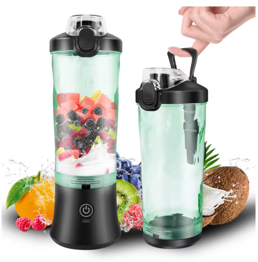 Portable Blender 600ML Electric Juicer Fruit Mixers 4000mAh USB Rechargeable Smoothie Mini Blender Personal Juicer Colorf Pi-Mart