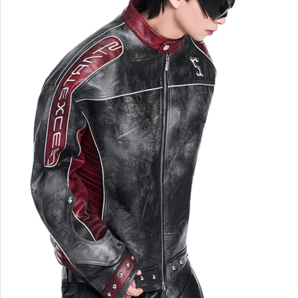 Niche Motorcycle Clothing Coat Men's Winter Leather Coat Best YouTube Store