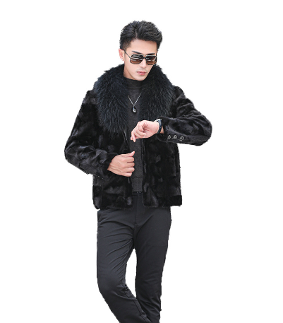 Men's Faux Fur Coat, Trendy Mid-Length Fashion Jacket Pi-Mart