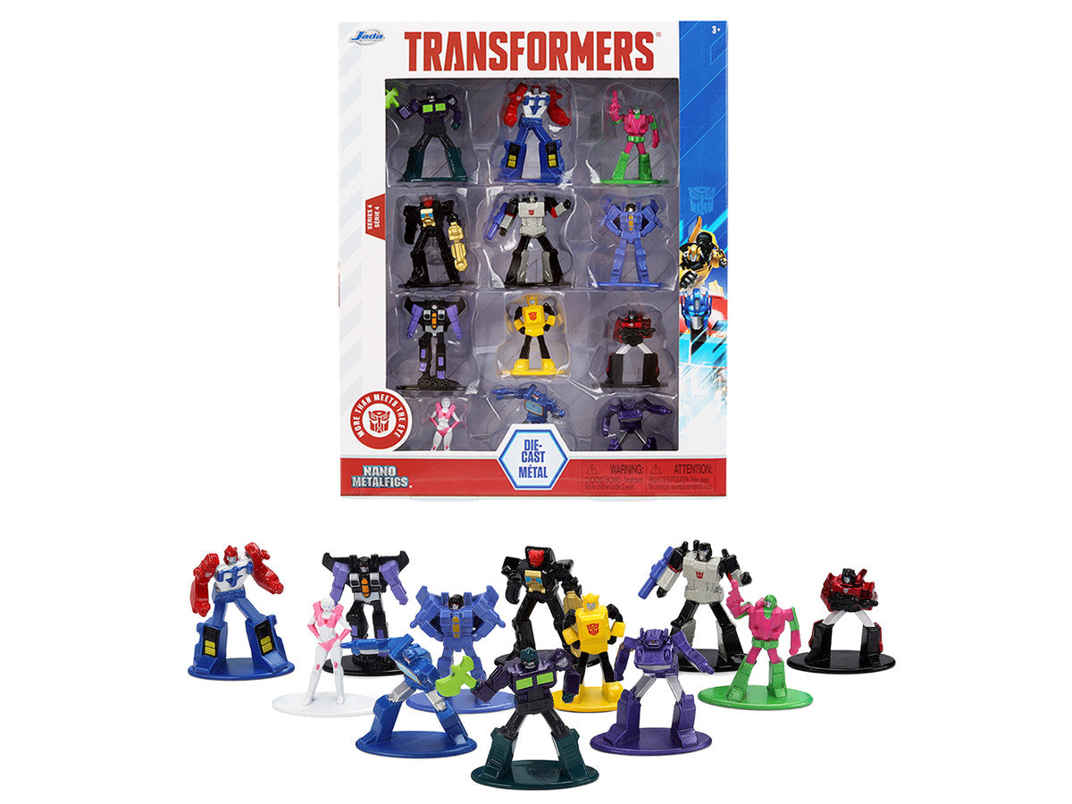 Set of 12 Diecast Figures "Transformers" Franchise "Nano Metalfigs" Series Diecast Models by Jada LuxuryLifeWay Online Store