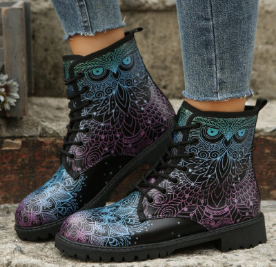Casual Lace-Up High-Top Round Toe Martin Boots LadyShow.Store