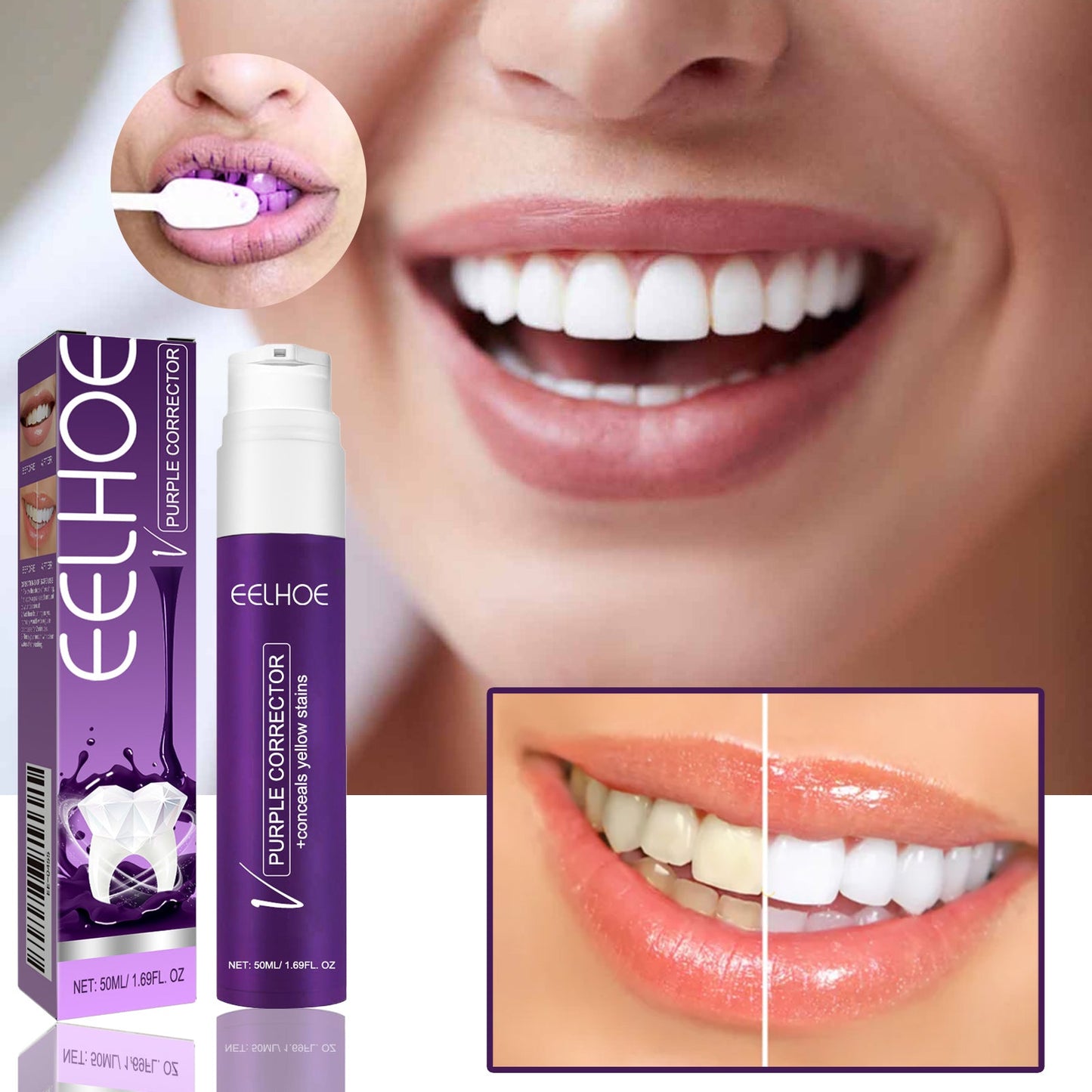 V34 Purple Tooth-Beautifying Toothpaste 50ml Tri Light Beauty