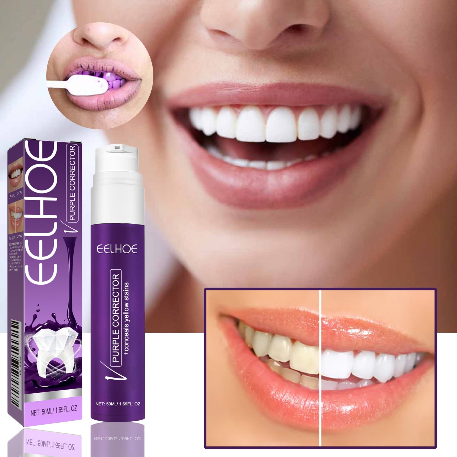 V34 Purple Tooth-Beautifying Toothpaste 50ml Tri Light Beauty