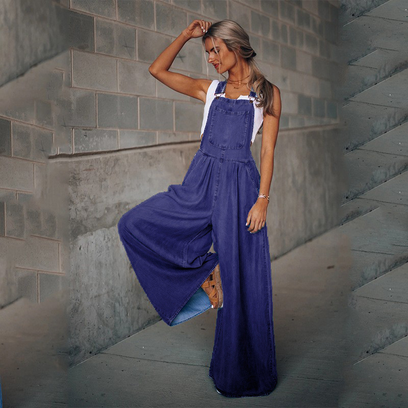 Denim Suspender Overalls Pi-Mart