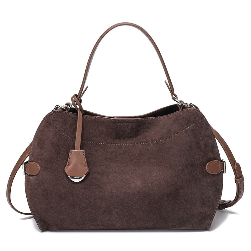 Genuine Deer Suede Brushed Leather Crossbody Bag Versatile LadyShow.Store
