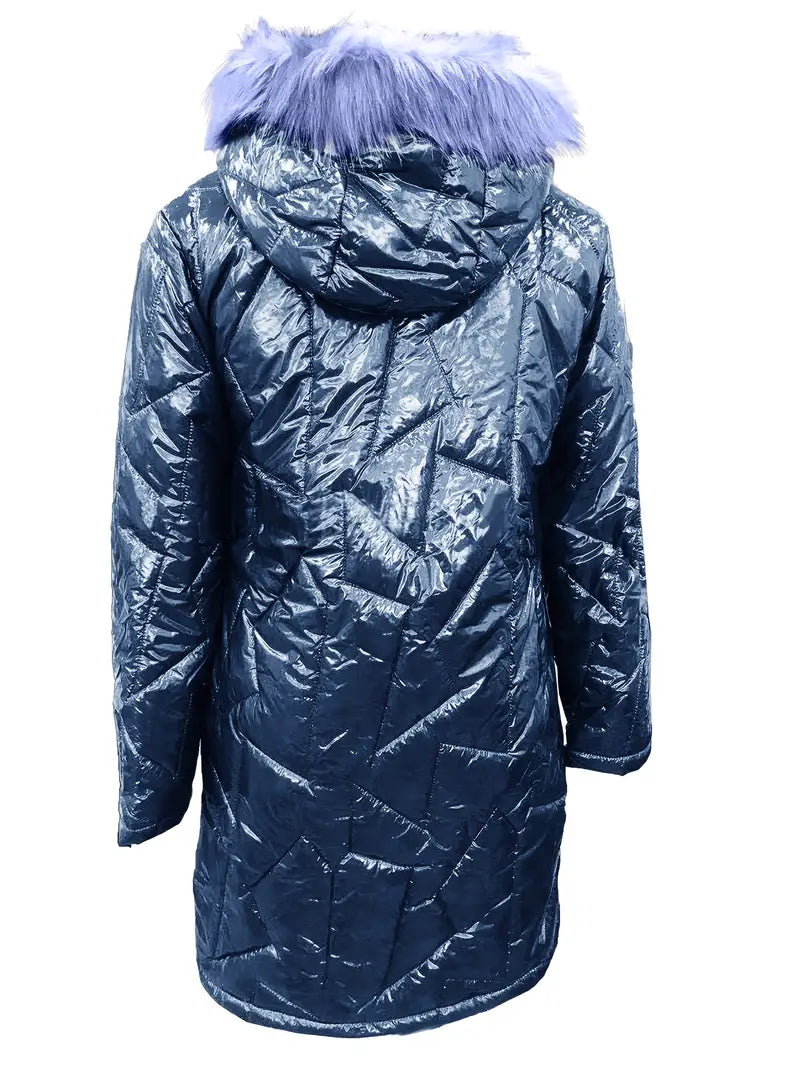 Thermal Cotton-Padded Midi Jacket for Women Pi-Mart