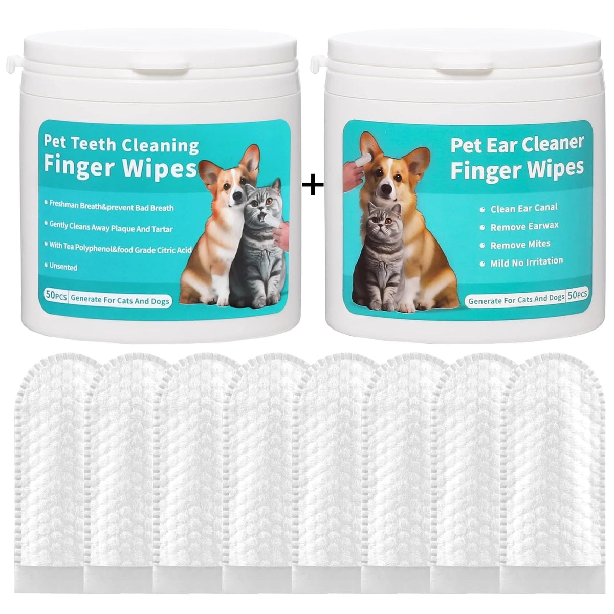 Disposable Pet Cleaning Products Teeth Cleaning Wipes Ear Care Fingertips Ear Mite Removal Cat And Dog Ear Cleaning Pet Products Pets Fashion