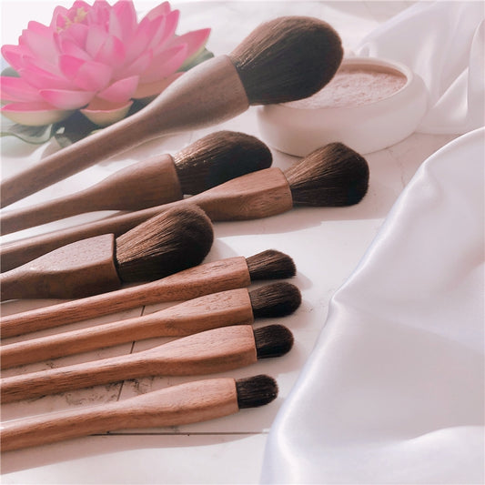 Wood Handle Makeup Brush Set Blush Brush Set Eye Eyeliner Powder Foundation Make Up Brushes Set