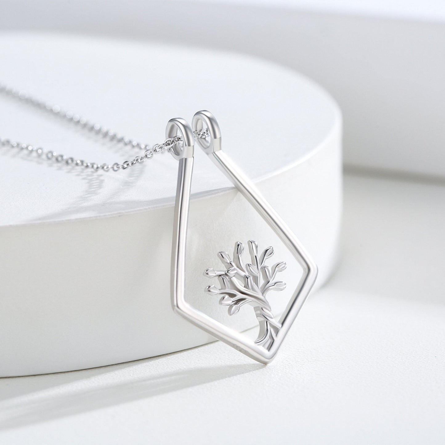 Tree of Life Ring Holder Pendant Necklace in 925 Sterling Silver LadyShow.Store