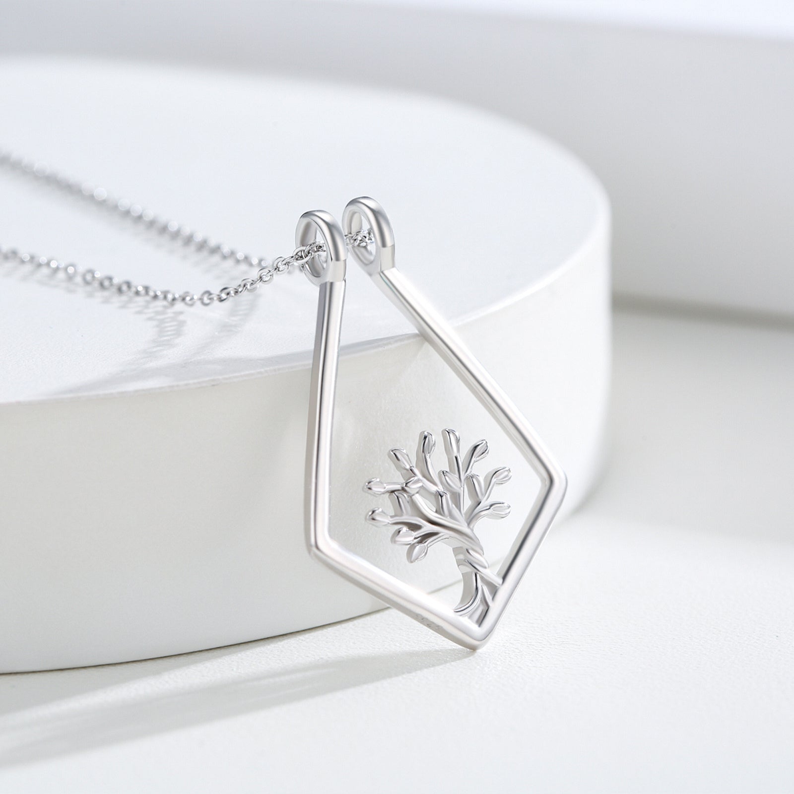 Tree of Life Ring Holder Pendant Necklace in 925 Sterling Silver LadyShow.Store