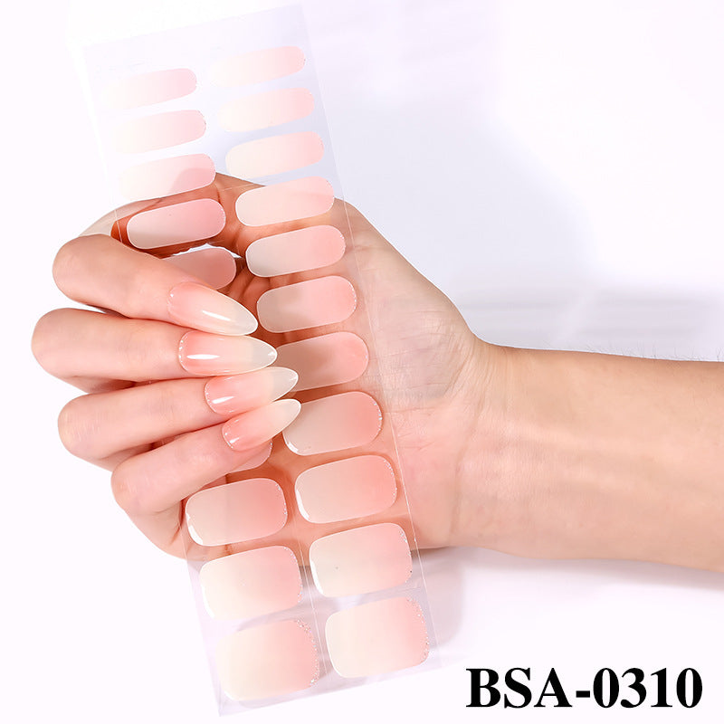 Simple Solid Color Scallion Powder No-bake Gel Nail Stickers LadyShow.Store