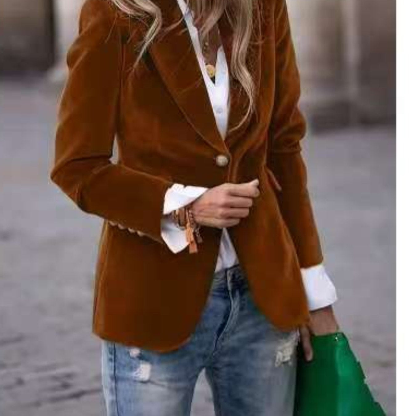 Velvet Lapel Casual Suit Business Fashion Slim Single-breasted Jacket Outwear Clothing For Women CJD