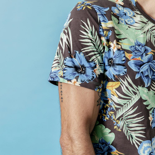 Round Neck All Over Print T-Shirt Pi-Mart