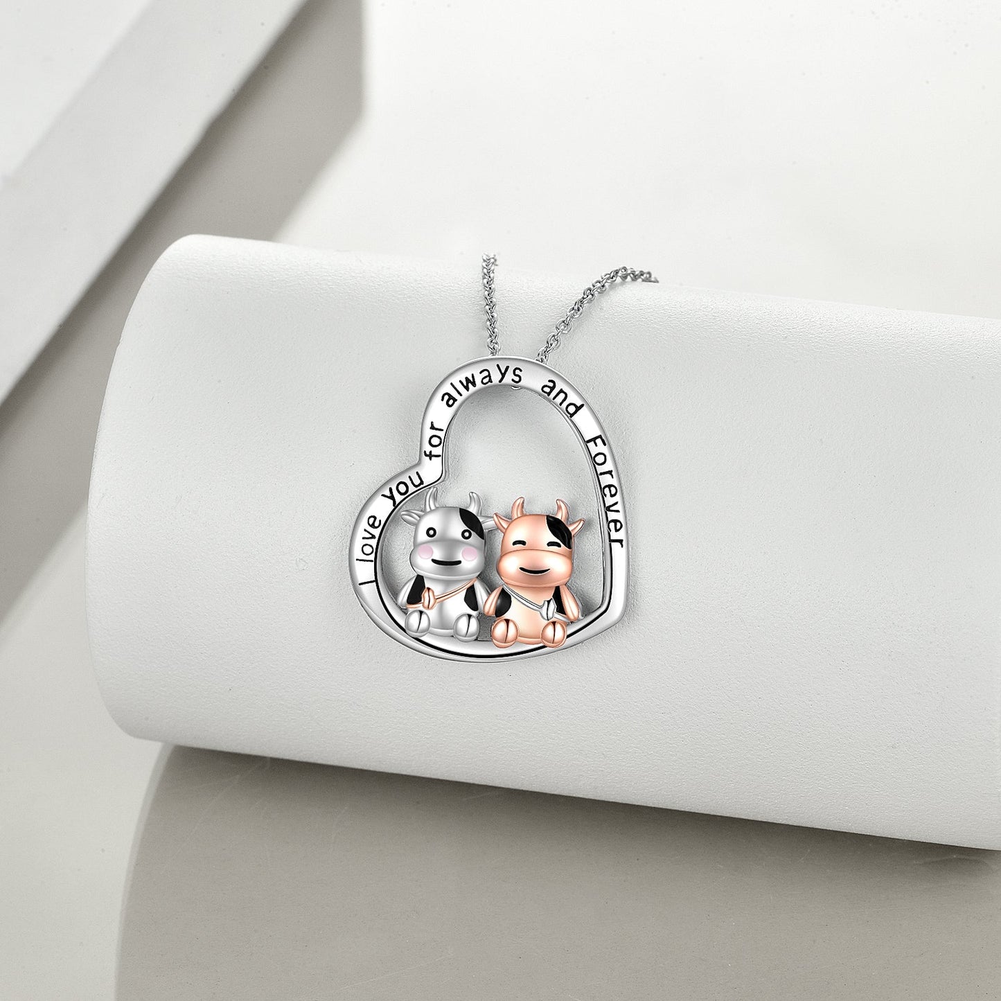Cow Gifts Cow Necklace for Women 925 Sterling Silver I Love You Always and Forever LadyShow.Store
