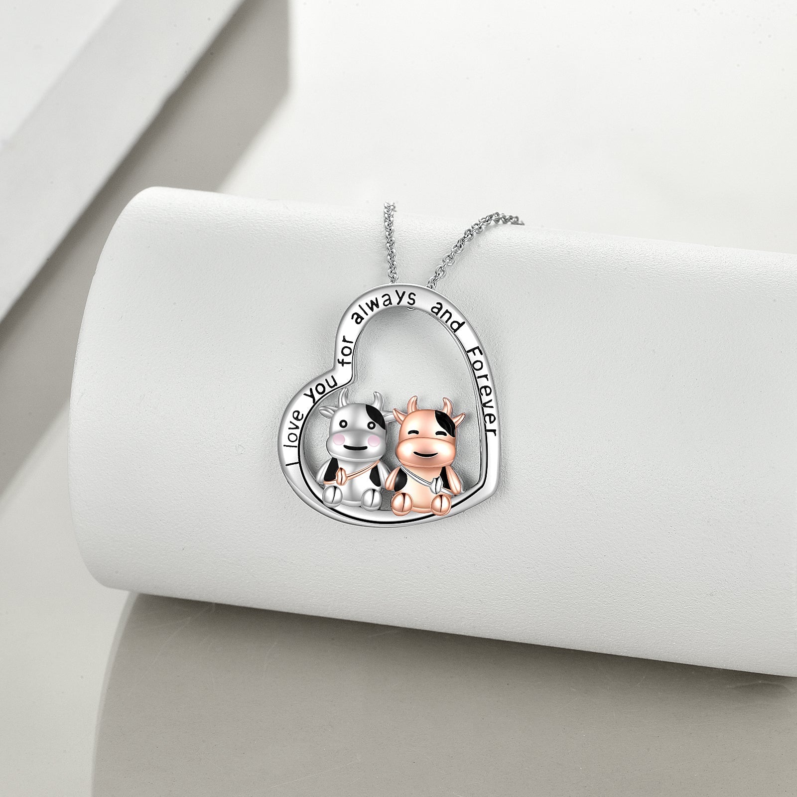 Cow Gifts Cow Necklace for Women 925 Sterling Silver I Love You Always and Forever LadyShow.Store
