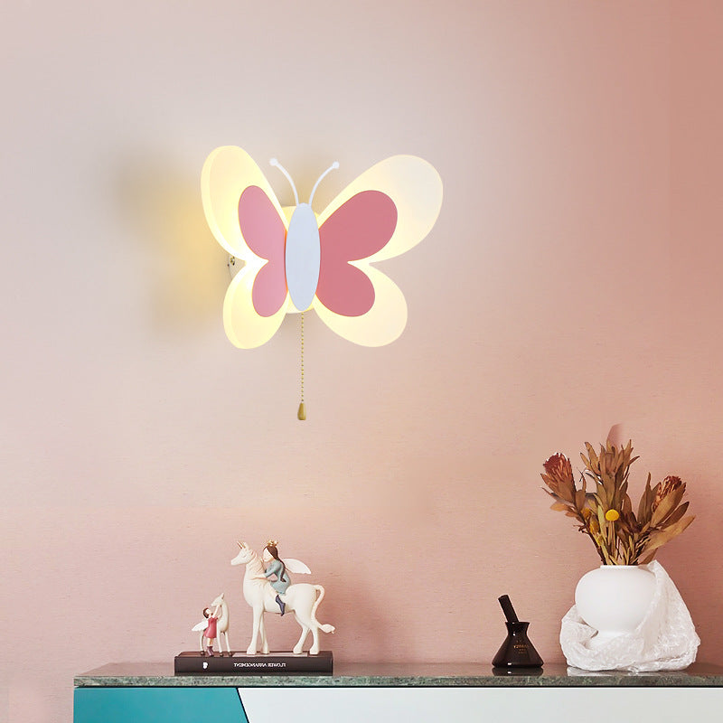Butterfly Lamp Creative Cartoon Children Bedroom Wall Lamp PearlNestDecor.com