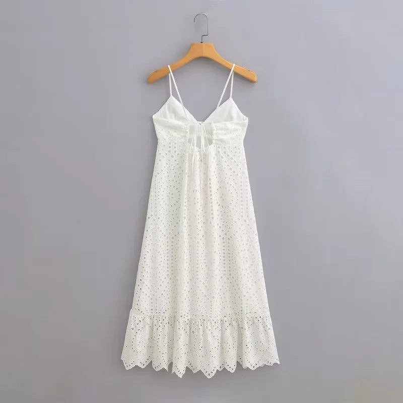 All-matching Hollow Embroidery Dress Women NorixaFashion.com