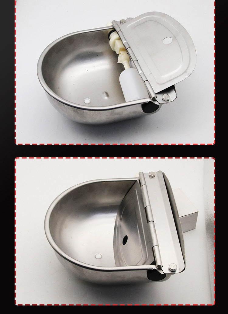 Stainless Steel Drinking Bowl With Cow Sink Pets Fashion