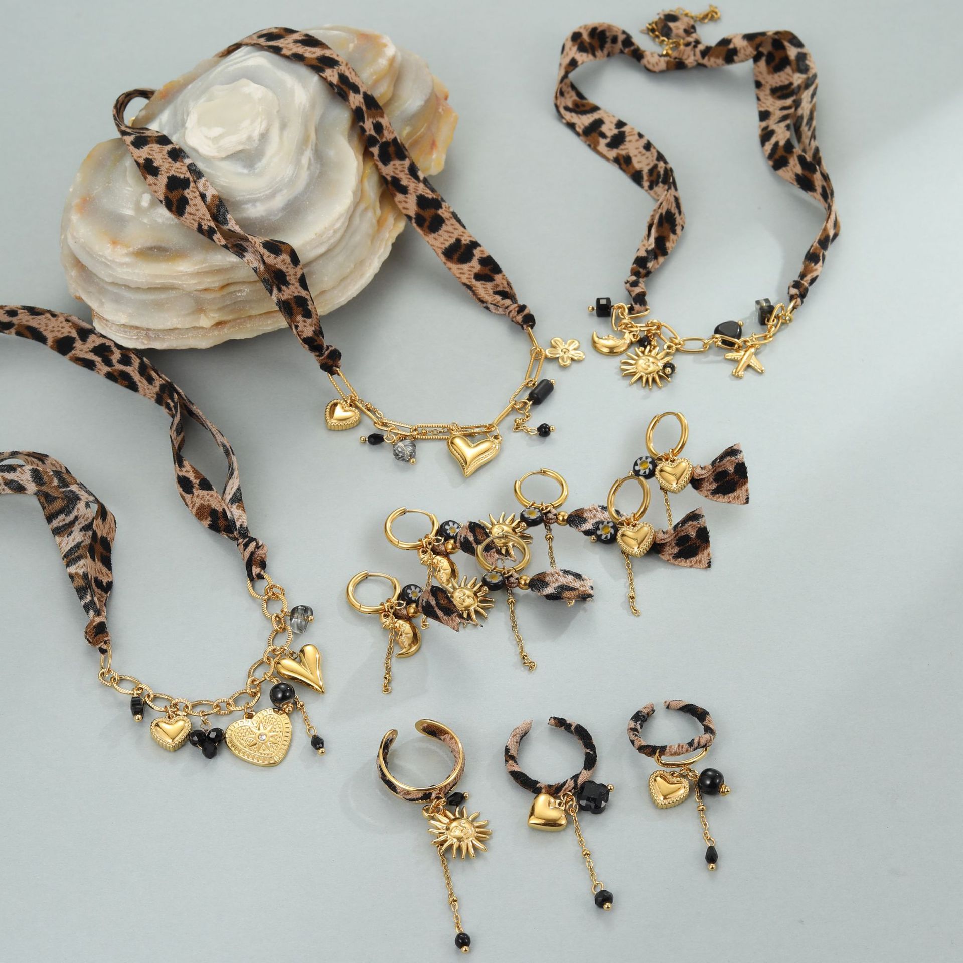 Leopard Series Love Sun Pendant Stainless Steel Ornament LadyShow.Store