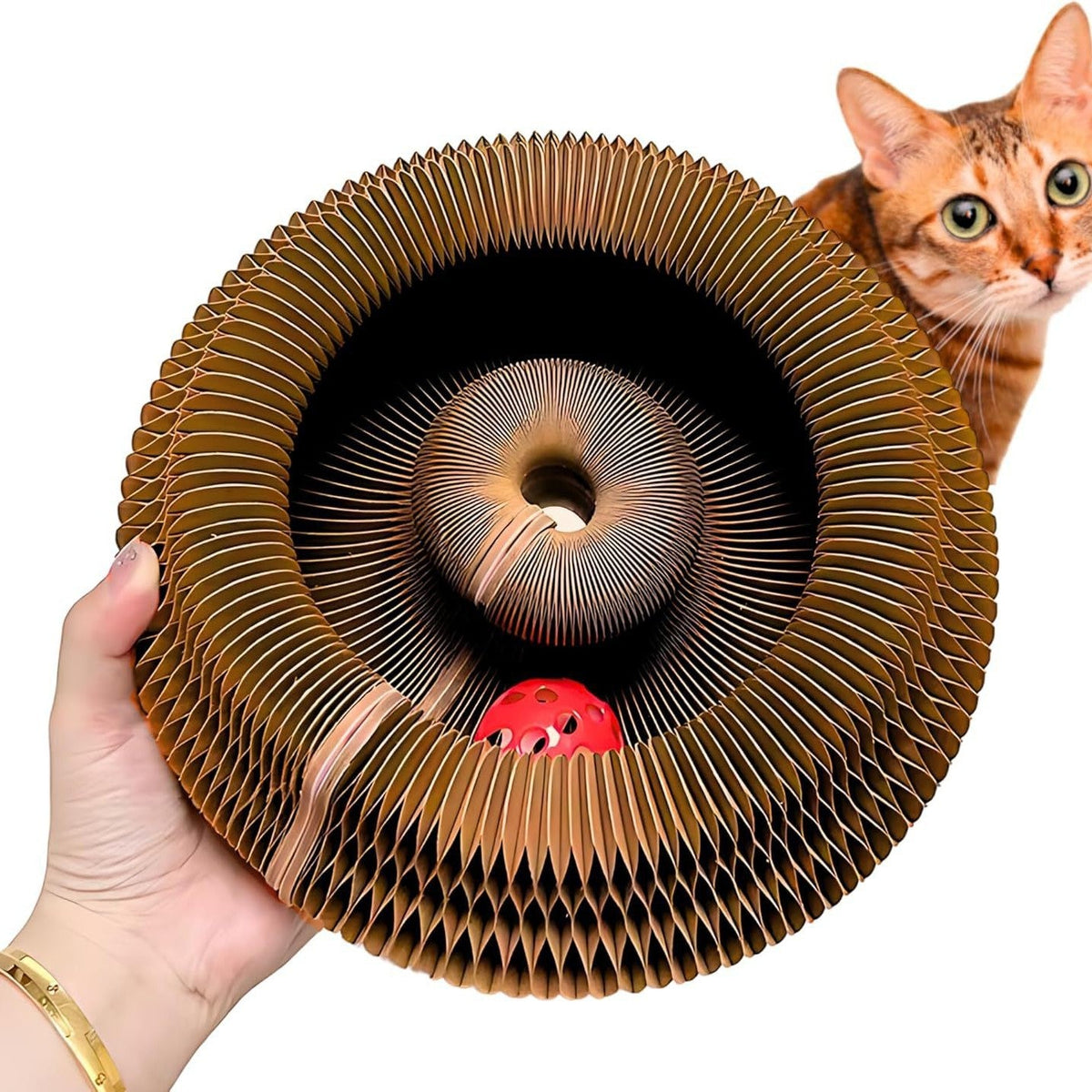Cat Toy With Bells Accordion-style Scratching Post For Cats Pets Fashion