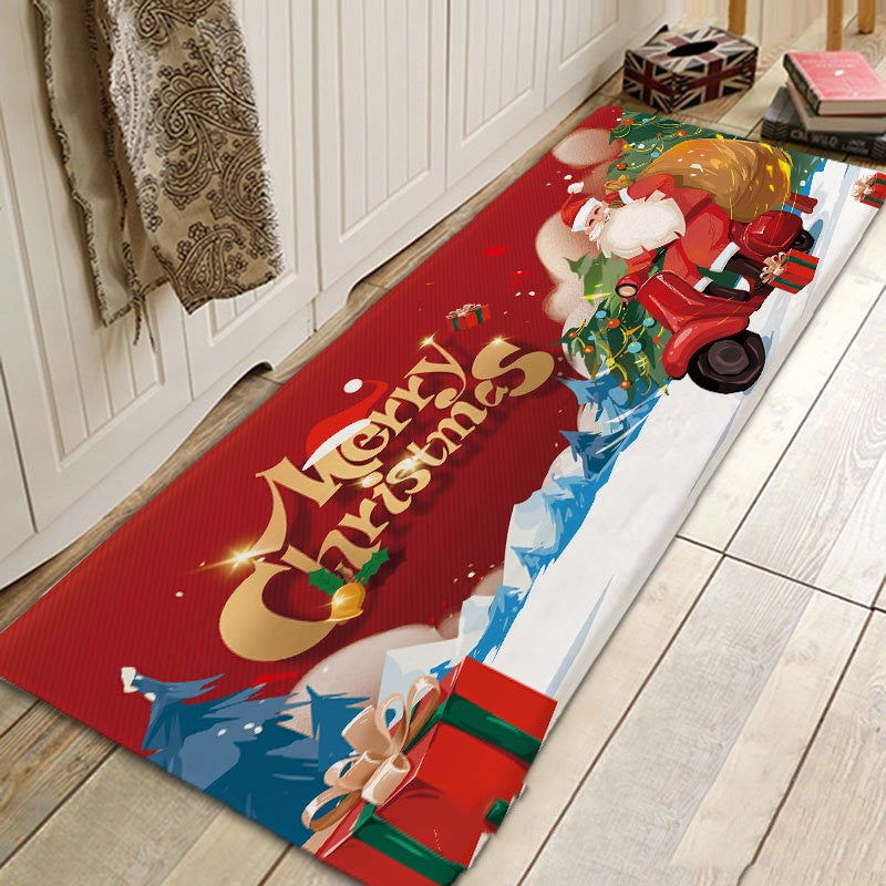 Santa Claus Flannel Absorbent Floor Mat