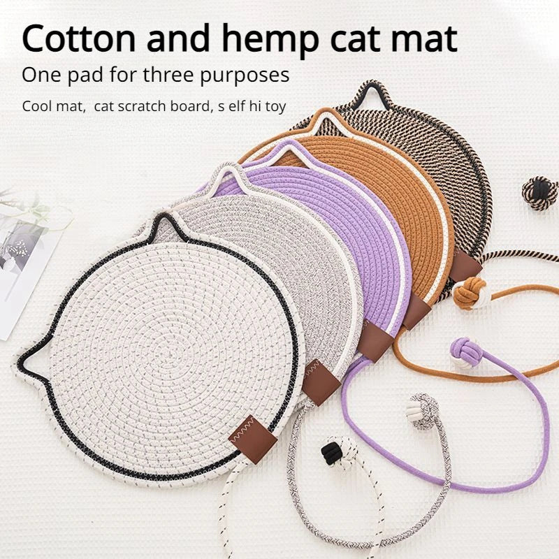 Braided Cotton Rope Cat Claw Mat Self Hi Ball One Piece Sleeping Mat Washable Anti Sticky Scratching Artifact Cat Scratching Mat Pet Products Pets Fashion