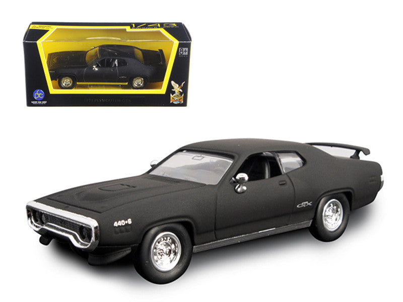 1971 Plymouth GTX Matt Black 1/43 Diecast Model Car by Road Signature LuxuryLifeWay Online Store