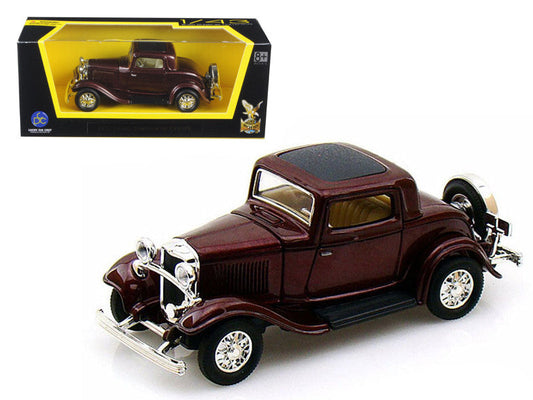 1932 Ford 3-Window Coupe Burgundy 1/43 Diecast Model Car by Road Signature LuxuryLifeWay Online Store